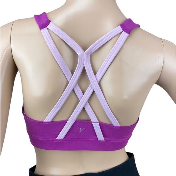New Old Navy Active Women Pink Scoop Neck Strappy Back Sports Bra Size S - Picture 4 of 5